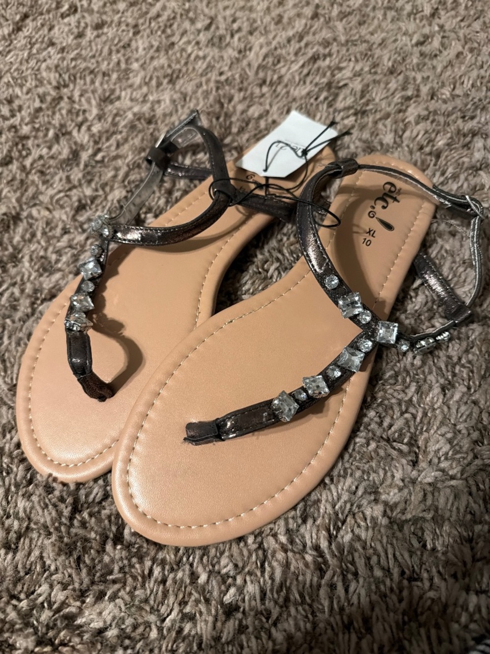 Rue21 rhinestone sandals, size XL/10,